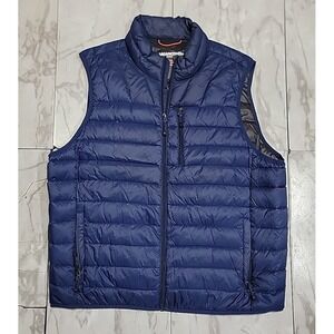 Hawke & Co Sport Performance Puffer Quilted Blue Goose Down Vest Men's Medium
